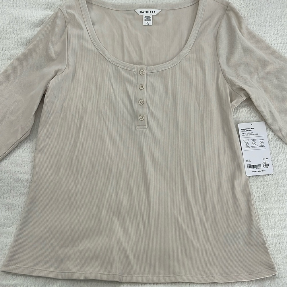 NWT Athleta Signature Rib Henley - XL